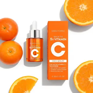 Brightening Vitamin C Face Serum with Hyaluronic Acid - Glowing & Hydrating Facial Essence for All Skin Types, Lightweight & Non-Greasy, 1 fl oz