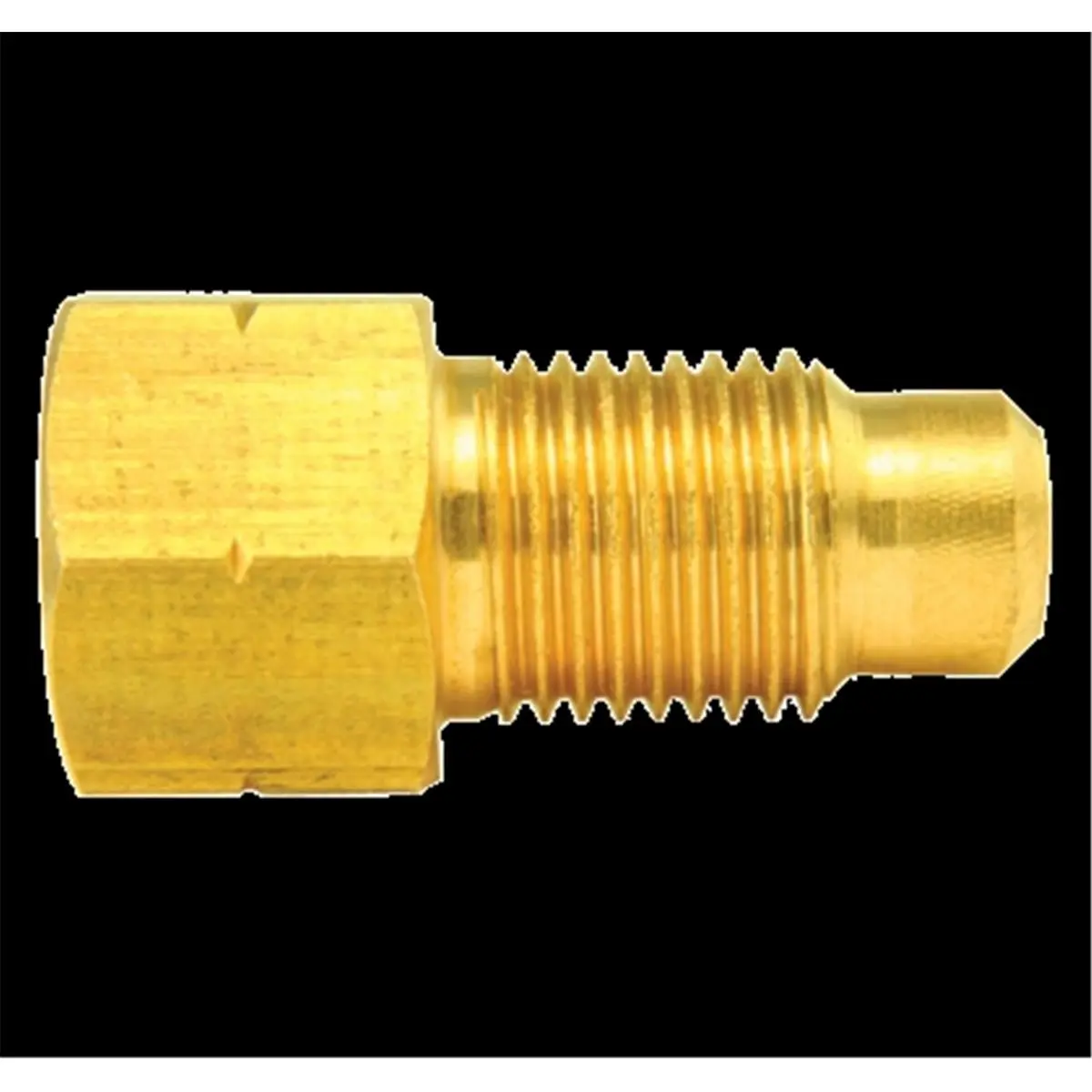 AGS Bubble Type Brass Brake Adapter - Zinc Finish, 0.37-24 in., 3/8 - 24 In.., 10x1.0 mm, Male/Female Ends, Female Side to Domestic Brake Line, European Port Household Appliance Parts & Accessories