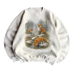 Retro Fox Wildlife Sweatshirt , 90s Vintage Forest Animal Crewneck, Boho Unisex Cabincore Fox Crewneck Mountain Lodge Clothing, Outdoorsman