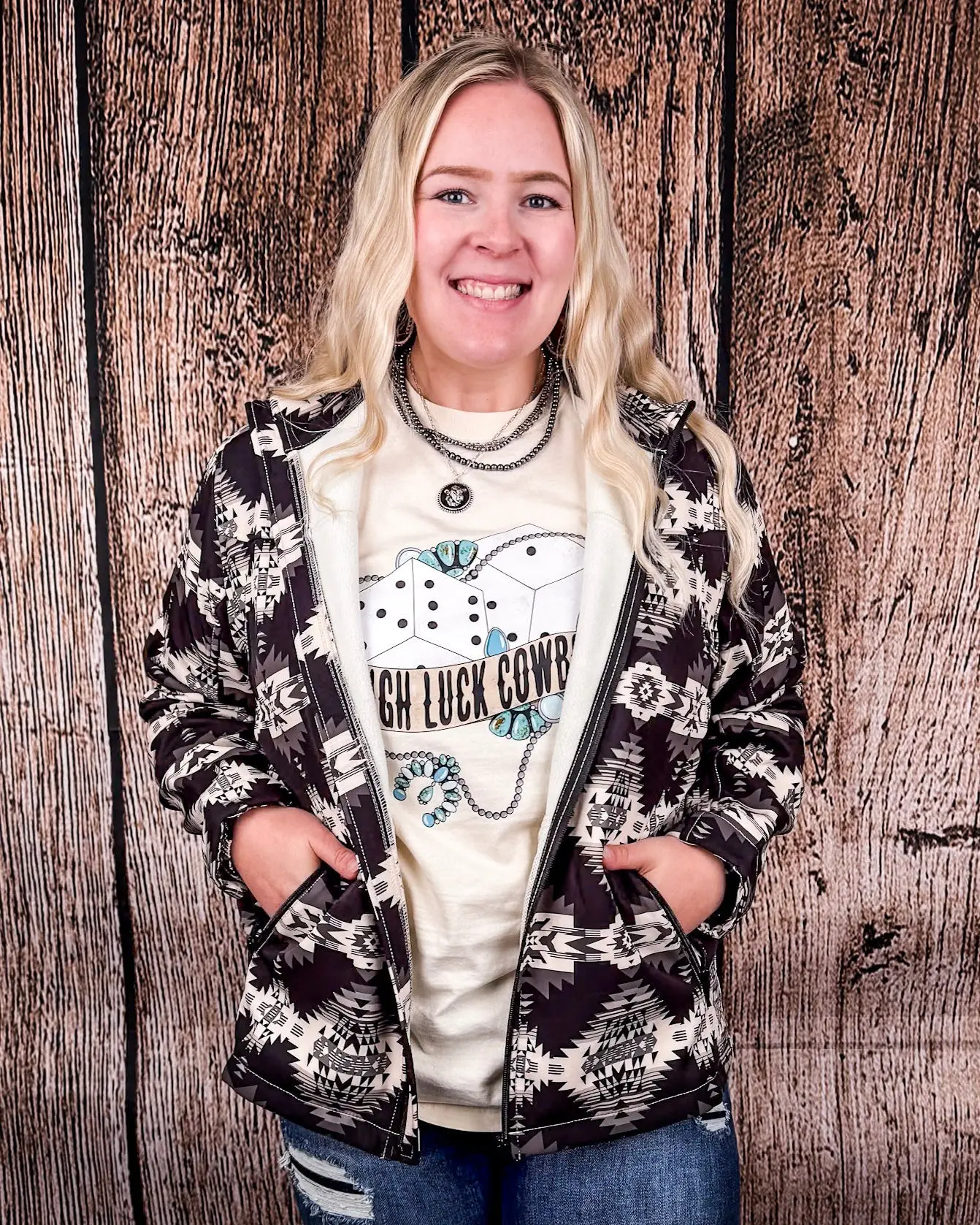 Sterling Kreek Women's Aztec City Soft Shell Jacket, Versatile Layer for Pairing with Denim, Leggings, Tops, Tee, Spandex Bottoms