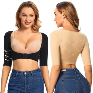 Arm Shaper for Women Post Surgery Arm Fajas Compression Sleeves Arm Front Closure Shapewear Bras Womenswear Tank Top, Short Sleeve & Open Bust Desig