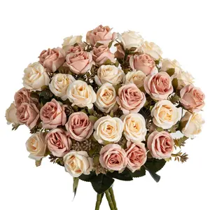 Artificial Rose, Simulated Rose, Decorative Flowers, Indoor Home and Outdoor Garden Decoration Flowers for Spring, Summer, Autumn, Wedding Season