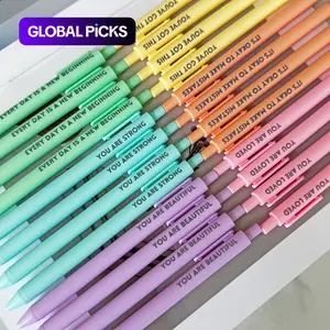 Motivational Inspirational Encouraging Pen Set, 24pcs Retractable Happy Positive Pens, Colorful & Cute Pens for Journaling, Writing Supplies, Aesthetic Pens #GLOBAL PICKS
