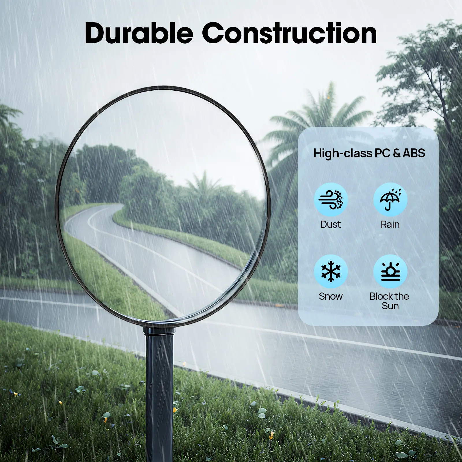 2026 Viral 135° Wide-Angle Convex Mirror - 11.81in PC+ABS Shatterproof for Parking Lot/Warehouse Safety - Adjustable Mounting Bracket Ideal Gift for Road Construction Workers, Shatterproof Glass