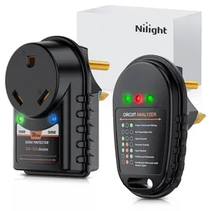 Nilight 30 Amp RV Surge Protector Circuit Tester 30A 1050 Joules with LED Indicator Light ETL Listed Nema TT-30P TT-30R Power Analyzer for Camper Trailer Van
