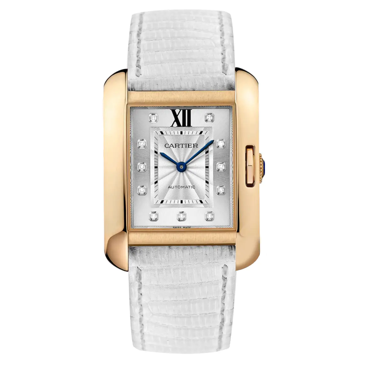 Cartier Tank Anglaise WJTA0006 Automatic 39.2×29.8mm Silver Diamond Dial 18K Rose Gold Women's Watch WHT032421