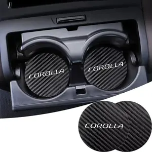 For Toyota COROLLA 2Pcs Car Accessories Car Coaster Water Cup Bottle Holder Anti-slip Pad Mat Silica Gel Bottle Holder Pad Easy to Clean