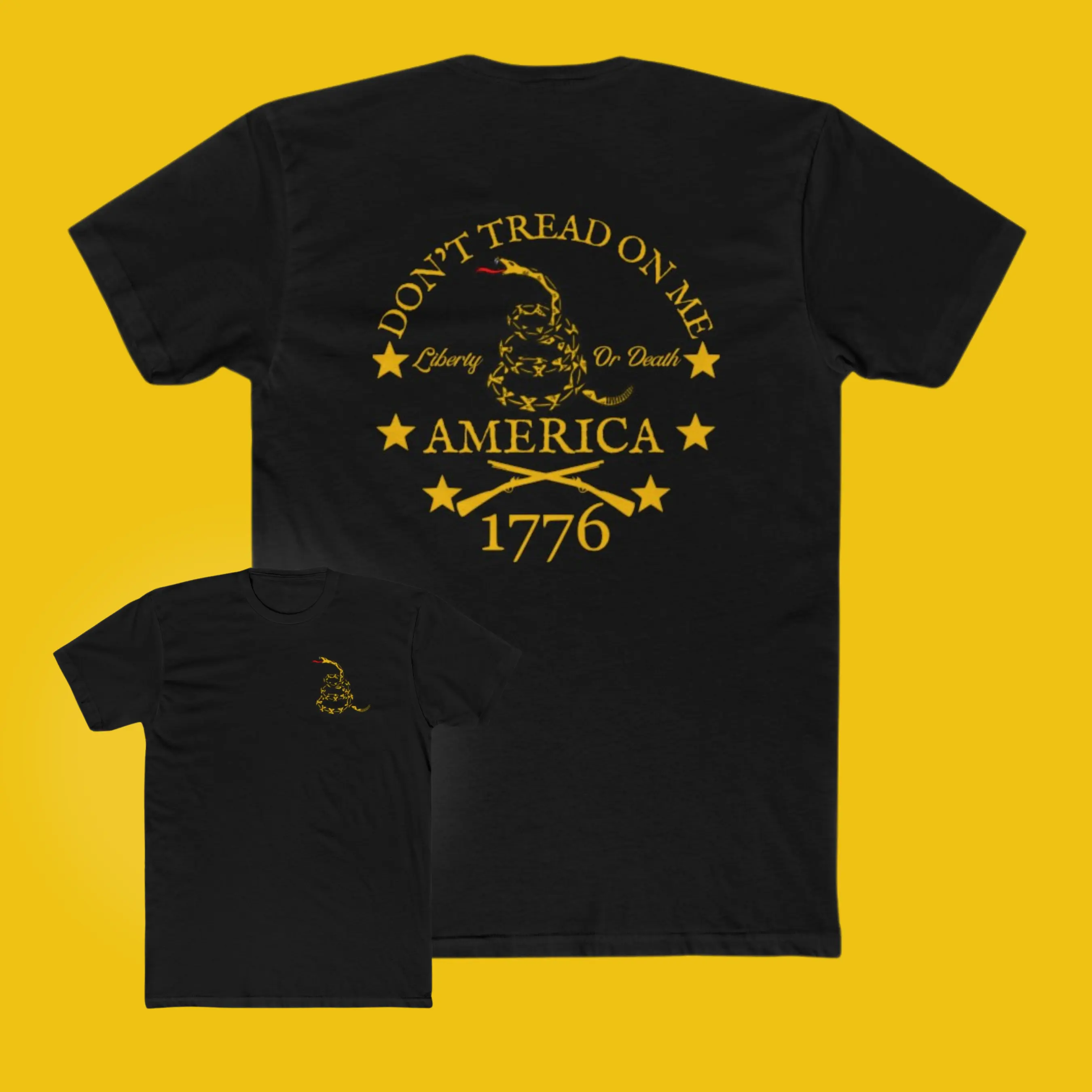 Don't Tread On Me Unisex Cotton Crew Tee, Gadsden Flag Men's Crew T-Shirt, Don't Tread On Me Men's Tee, Patriotic T-shirt, Menswear Top Tshirt Shortsleeve Crewneck