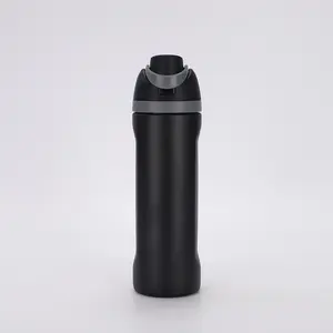 304 Stainless Steel Insulated Water Bottle 750ml with Straw & Flip Lid Double-Wall Vacuum Tumbler for Hiking Fishing Gym Outdoor Sports
