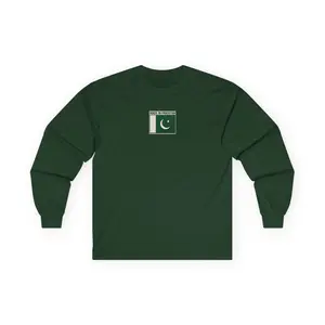 Pakistan Flag Crest Long Sleeve | Green Crescent Star Chest Patch