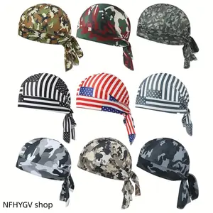 Nine Pieces Unisex Sports Hat Set Breathable Skull Caps Sweat Wicking Durags And Classic Snapback Hats Practical Head Wear for Daily Running Fitness Training And Various Outdoor Sports Activities