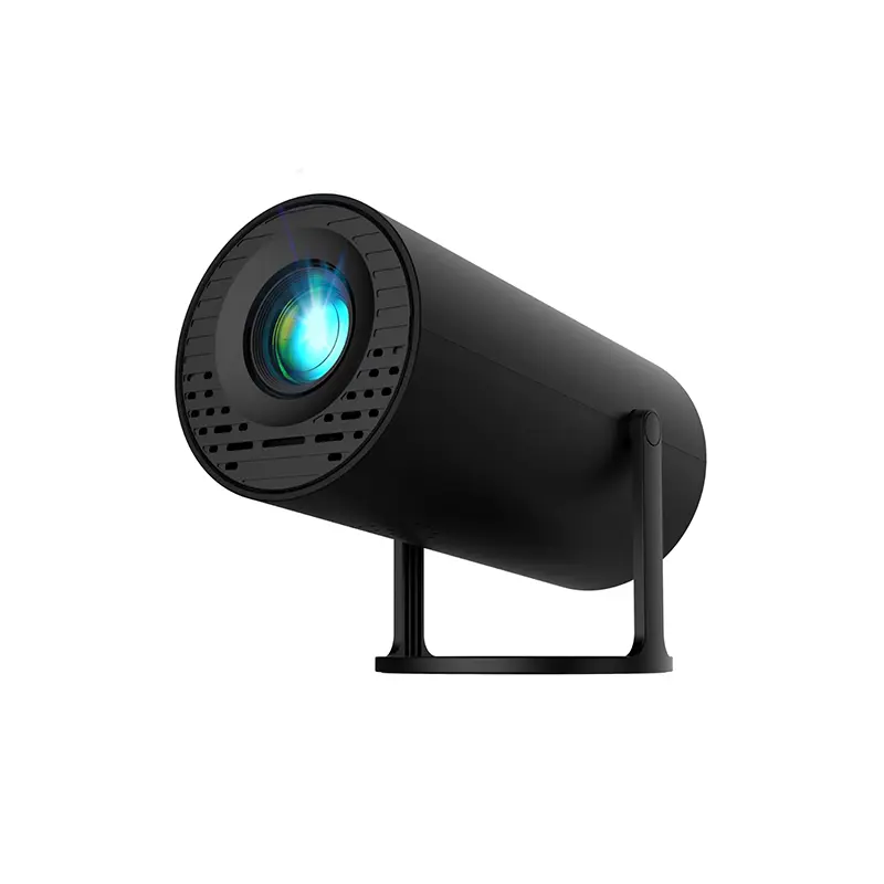 HY300(Black) Mini Portable Projector, 50 ANSI Lumens, Dual-Band WIFI, Bluetooth, 40"-130" Adjustable,  Audio Card Screen Lcd