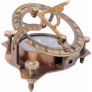 Vintage Brass Compass Antique Marine Sundial Compass Fully Functional Handmade Collectible for Solo Travellers Hikers Trekking Home Decor