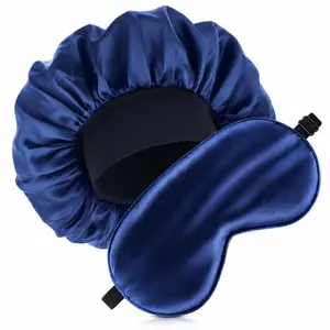 Silk Bonnet&Eye Mask for Men Women Hair Bonnet for Sleeping Satin Bonnet for Natural Curly Hair Unisex Sleep Cap