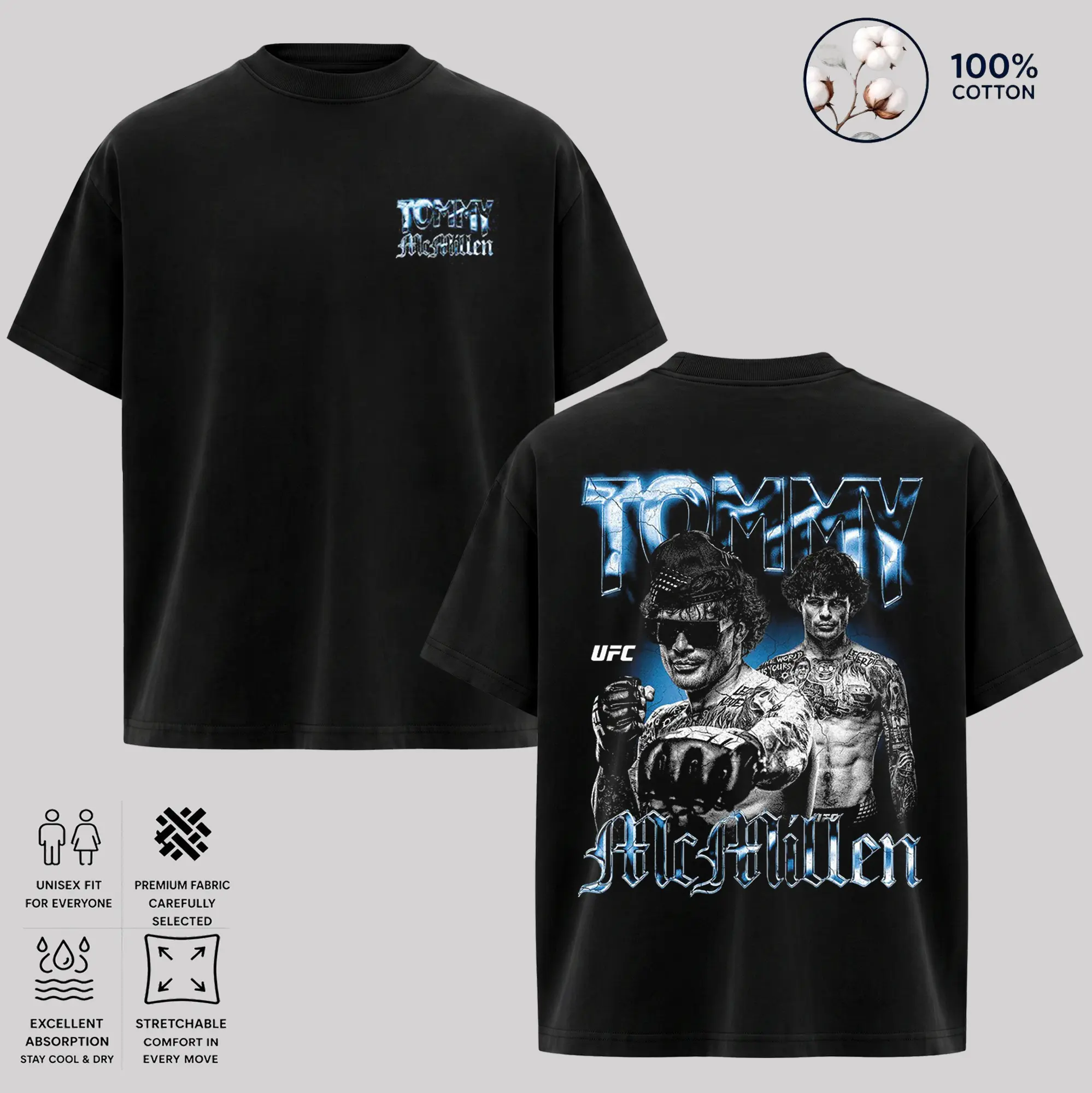 Tommy McMillen Vintage Tee, MMA Fighter Graphic T-Shirt, Retro Combat Sports Shirt, Fight Fan Gift, Unisex Cotton Tee