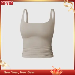 MFVIM Women's Solid Color Sports Tank Top High Performance Activewear with Tummy Slimming Design Breathable Sleeveless for Yoga Gym Workouts All Seasons Suitable for Women's Sportswear Day Gift Athletic Shirts Athletic Style Gymswear workout tops