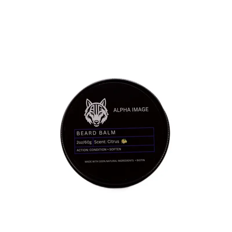 Alpha Image Beard Balm|Citrus Scent|With Biotin|Made With 100% Natural Ingredients To Support Beard Softness And Beard Growth| Hair Care|Long Lasting|Scented