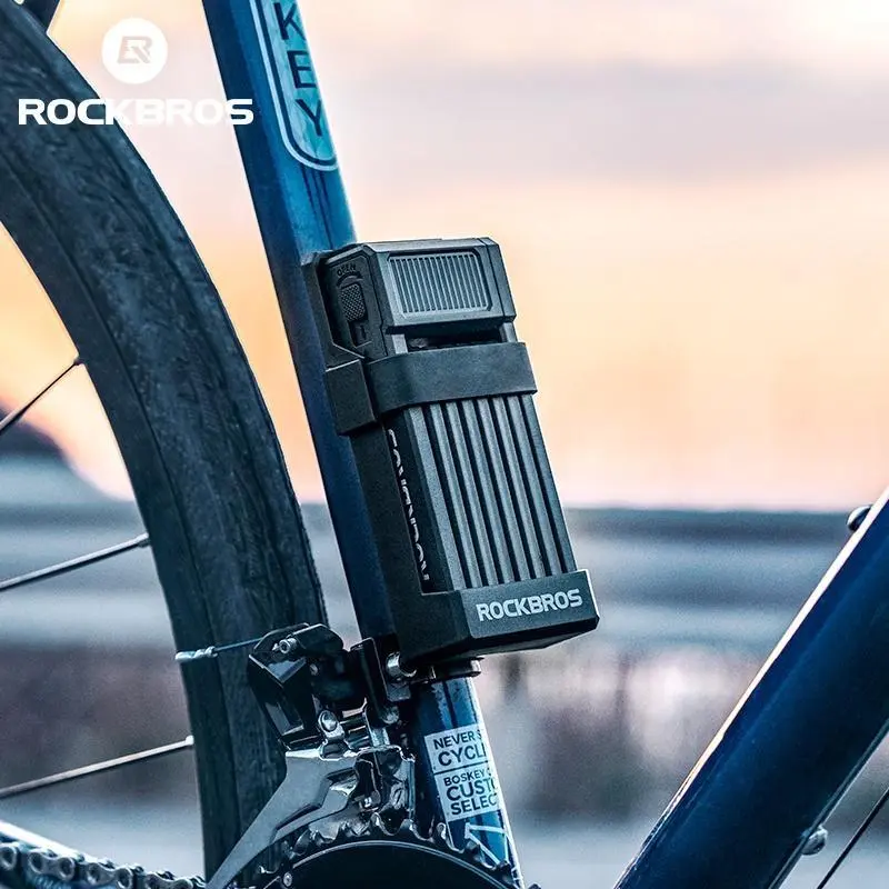 ROCKBROS Anti-Theft Folding Key Lock, High-Strength ABS Bicycle Accessories, Portable Lock for Bicycles, Motorcycles, Electric Vehicles