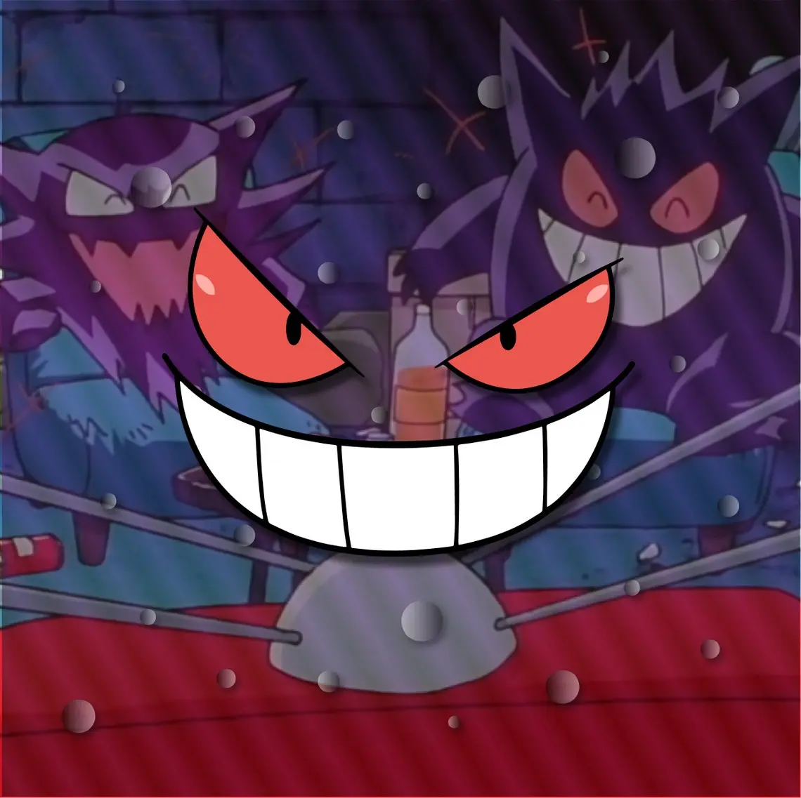 Gengar Face Car Ghost Type Laptop Sticker, Waterproof Vinyl Decal Anime Sticker, Waterproof Vinyl Decal for Laptop, Water Bottle, Car, Gamer Gift