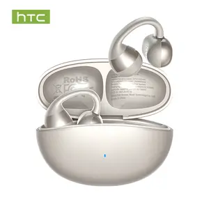 HTC NE56 OWS 2025 Latest Clip-On Earbuds - Bluetooth 6.0 Low Latency, IPX5 Water Resistant, Built-in Mic for HD Calls, Excellent Sound & Comfortable Wear - Great for Music, Podcasts & Daily Use