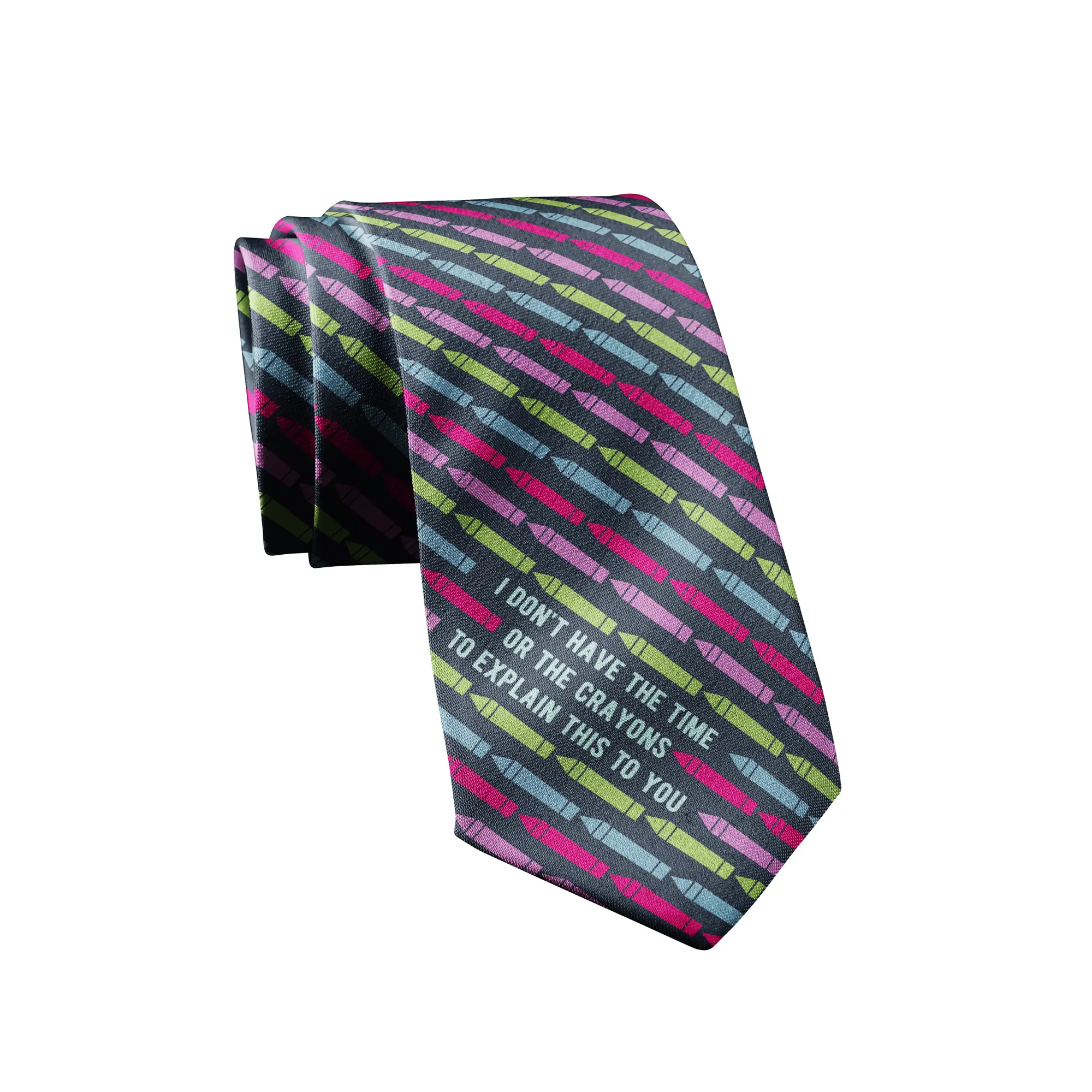 I Don't Have The Time Or The Crayons to Explain This to You Necktie Funny Ties Mens Novelty Neckties Nerdy Tie Funny Ties