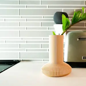 LANCIA 3D Printed Matte Dried Floral Vase with Drainage Hole, 5-Inch Base, 7-Inch Height