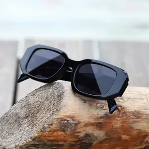Fashion Retro 90s Y2K Sunglasses Women Men Trendy Rectangle Oval Square Black Shades