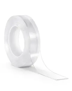 VEVOR Double Sided Tape Heavy Duty, Summervibes,Summervibes, 16 ft Long Nano Mounting Tape, Strong Adhesive & Reusable, Clear Two Sided Wall Tape, Removable Poster Picture Hanging Strips for Home, Office, Car, Outdoor Use