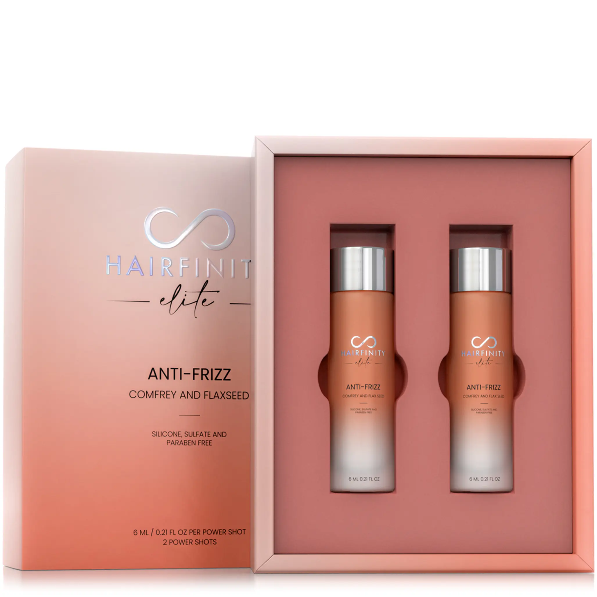ANTI-FRIZZ Power Shot Duo with Comfrey and Flax Seed for Smooth, Frizz-Free Hair | Add to Your Shampoo and Conditioner for Custom Haircare