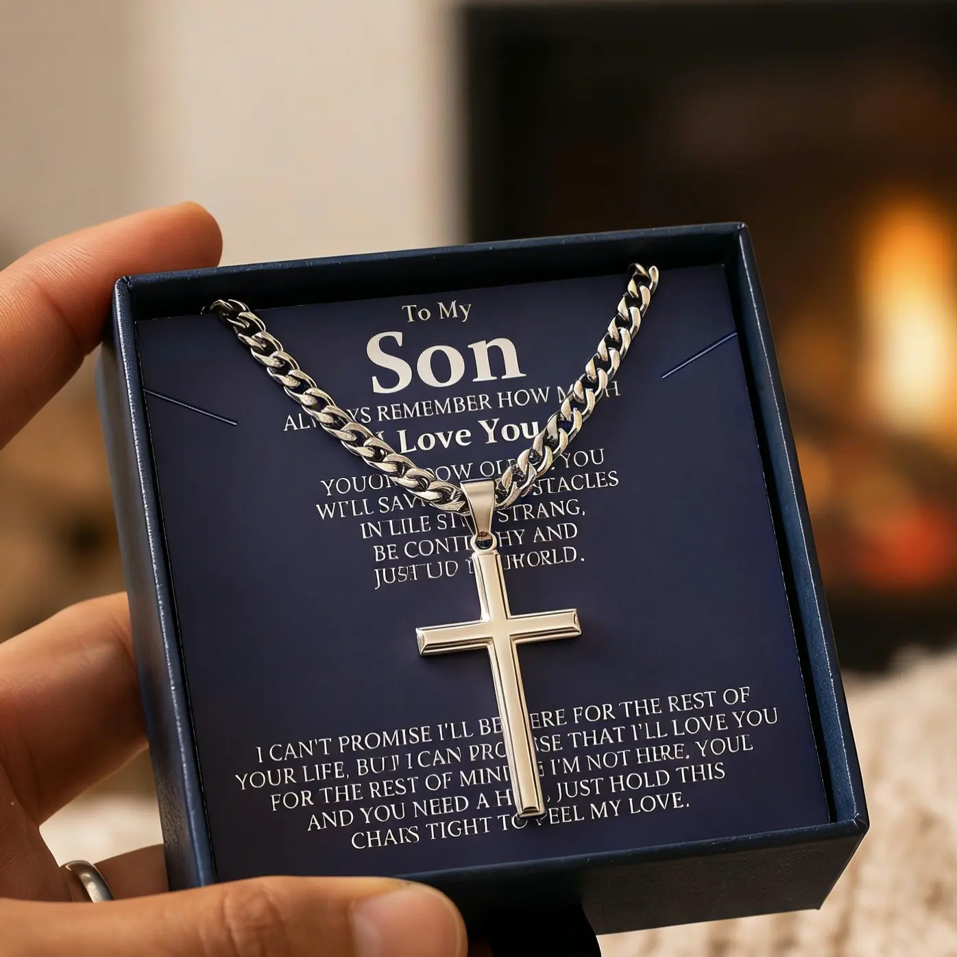 MILACOLATO 925 Sterling Silver Beveled Edge Cross Necklace - 5mm Stainless Steel Non-Tarnish Cuban Link Chain, Christian Style, 16-30in, Baptism Gift for Men, Cross Necklaces with Silver Stacking Compatibility
