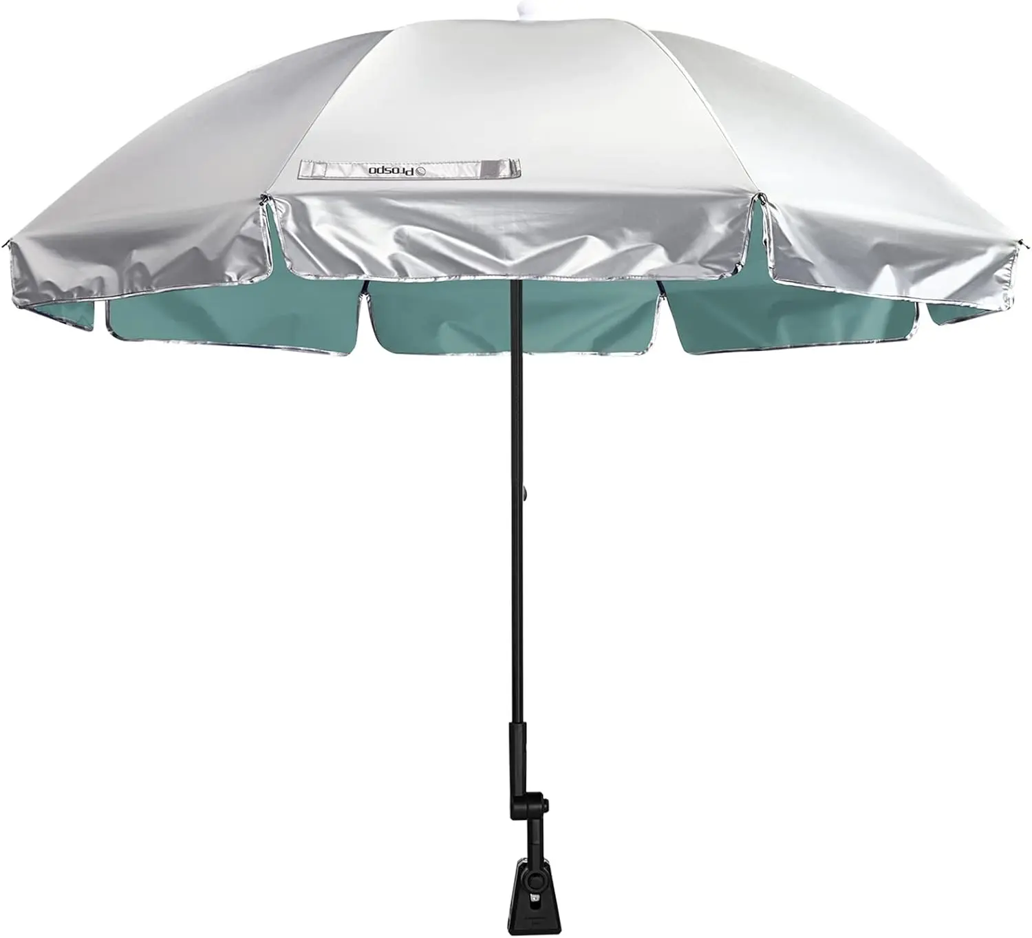 Beach Chair Umbrella with Universal Adjustable Clamp, UV Protection Sunshade Umbrella for Outdoor, , Wheelchairs, Patio Chairs, Bleacher, and Golf Carts