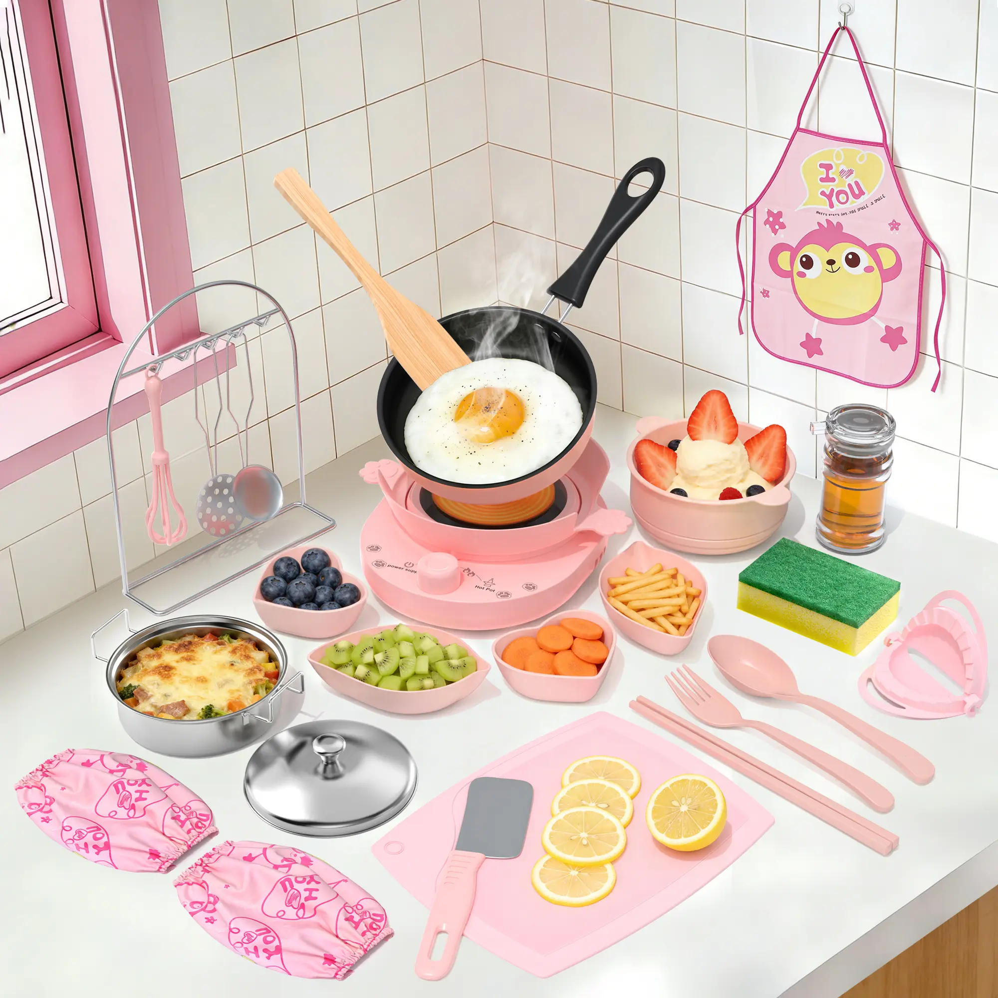 Gotoofun Kids Cooking Set | 28PCS Real Kitchen Starter Kit, Educational Cooking Toys, Gift for Boys & Girls Ages 6-12