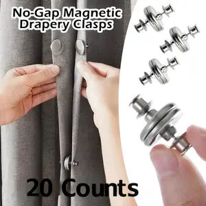 10\20Pairs Curtain Magnets Closure, Magnetic Curtain Clips for Indoor Outdoor Curtains Prevent Light Leaking, Strong Curtain Weights Magnets for Pergola Patio Gazebo Cabana