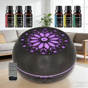 Smart Aroma Diffuser with Remote 550ml Large Capacity 7 Color Lights 6 Essential Oil Blends Auto Shut Off for Bedroom Office Halloween Gift remote timer garland wreath gift patella  bands little helper snow style pre-lit artificial pop knob activity prop