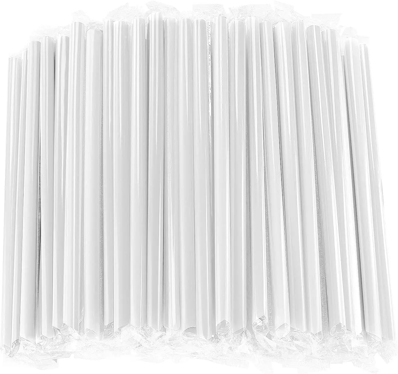 100 count Clear Boba Straws Smoothie Straws,Individually Wrapped Disposable Plastic  Large Wide-mouthed Milkshake Drinking Straws(0.43" Diameter and 9.45" long)