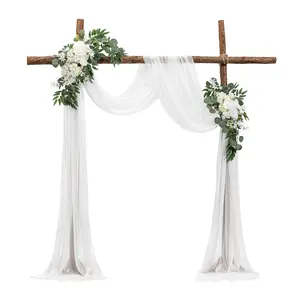 VEVOR Artificial Wedding Arch Flowers Kit White With 2 Pcs Flowers 1 Pcs Drapes VEVOR Artificial Wedding Arch Flowers Kit White With 2 Pcs Flowers 1 Pcs Drapes