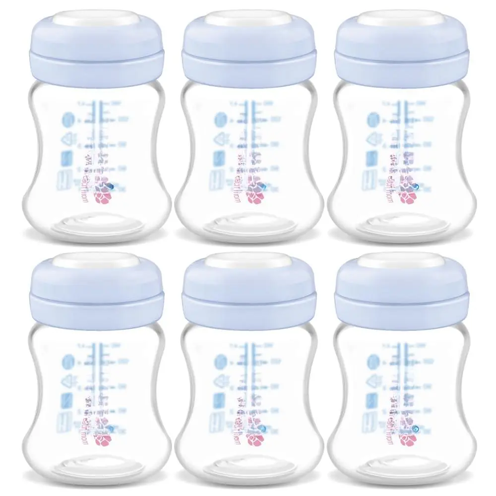 Wide-mouth Milk Storage Collection Bottle With Sureseal Sealing Disk; Compatible Spectra/motif Luna/ameda Mya/bellababy Pumps. Can Replace Spectra S1 S2 Bottles  6 Pc (4.7oz/140ml 6pc)