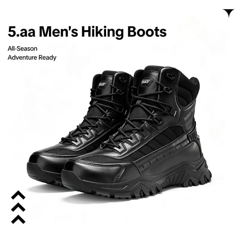 5.AA Men's Combat Boots Hiking Shoes, jungle boots, mens work boots, desert boots with Zipper, Breathable Lightweight Anti-Skid for Mountaineering Hiking Exploration Tactical All-Season Lightweight Non-Slip High Top Boots for Outdoor Hunting Work outdoorf