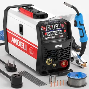ANDELI 4-in-1 Portable Handheld Digital Welding Machine, 160A 110V/220V Dual Voltage IGBT Inverter with Gas MIG, Gasless MIG, Lift TIG, MMA Stick & Wire Feed Capabilities, Portable Welding Machine, Gasless Mig Welder