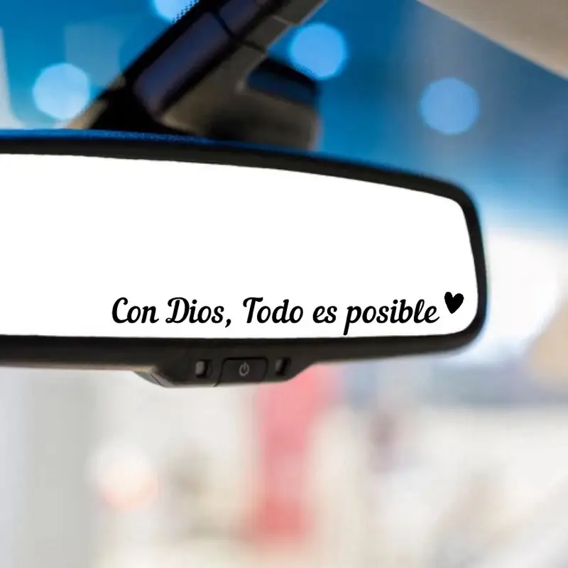 Con Dios Todo Es Possible Inspirational Message Decal for Vehicle Decoration Motivational Car Sticker