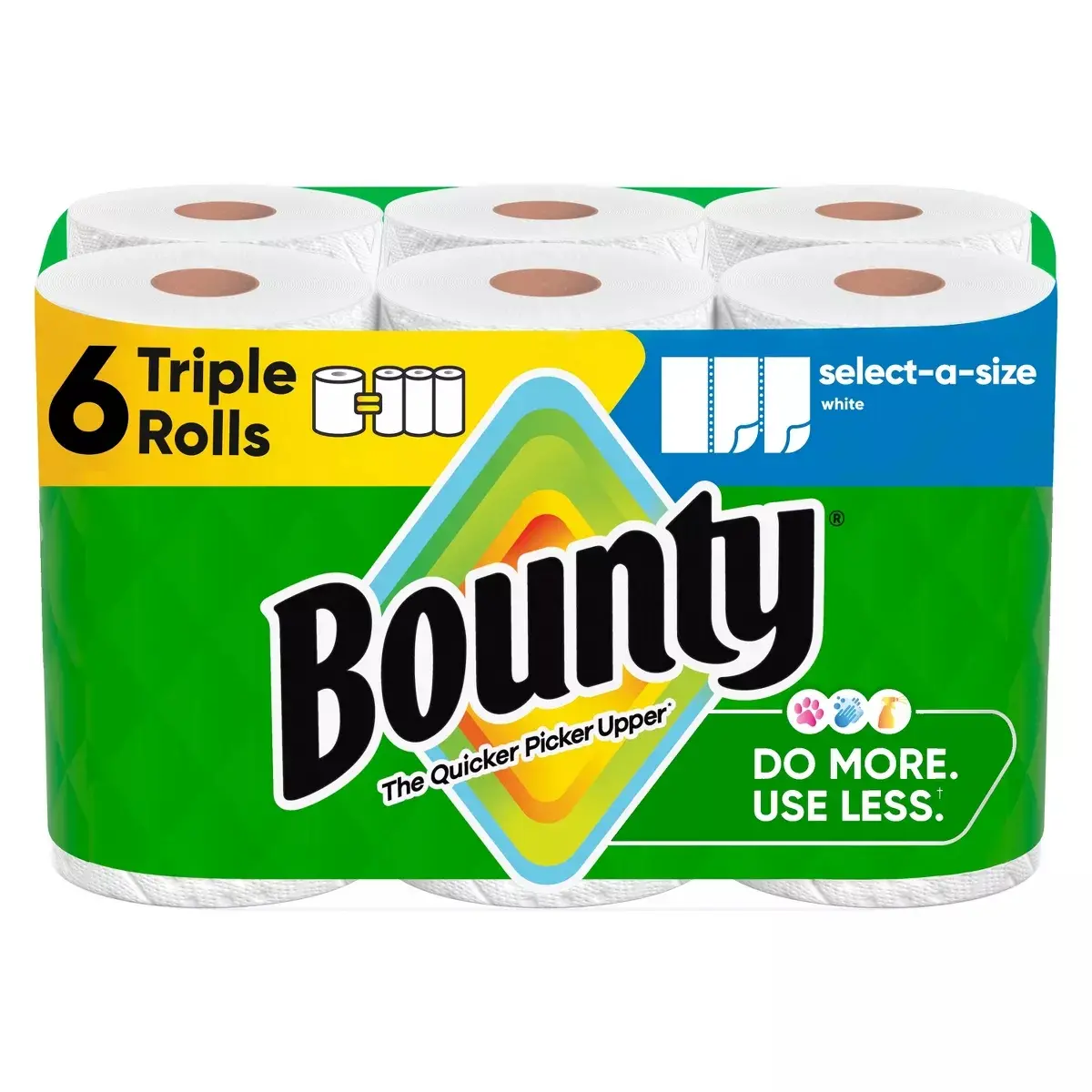 Bounty Select-A-Size Paper Towels - 6 Triple Rolls - 2-Ply - 123 Sheets