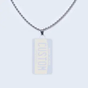 Stainless Steel Chain, Custom License Plate Pendant Not Included