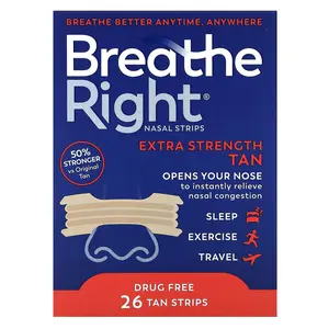 Breathe Right Nasal Strips, Tan, 26 Strips