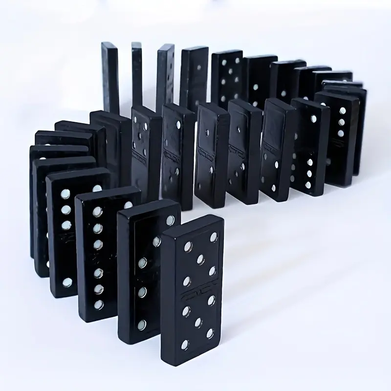 28-Piece Dominoes Game Set, Fun Tabletop Domino Toy, Family Fun Game, Table Games, for Outdoor Camping & Travel, Wooden Box Domino Tiles, Perfect for Christmas Halloween Easter Parties