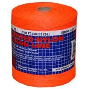 212 MAIN Durable Nylon Rope - Heavy-Duty Nylon Synthetic Rope, 11-191 Orange Mason Line Fishing Line, 18 lbs, 1088 ft, Office Binder Accessory Ideal for Net Repair