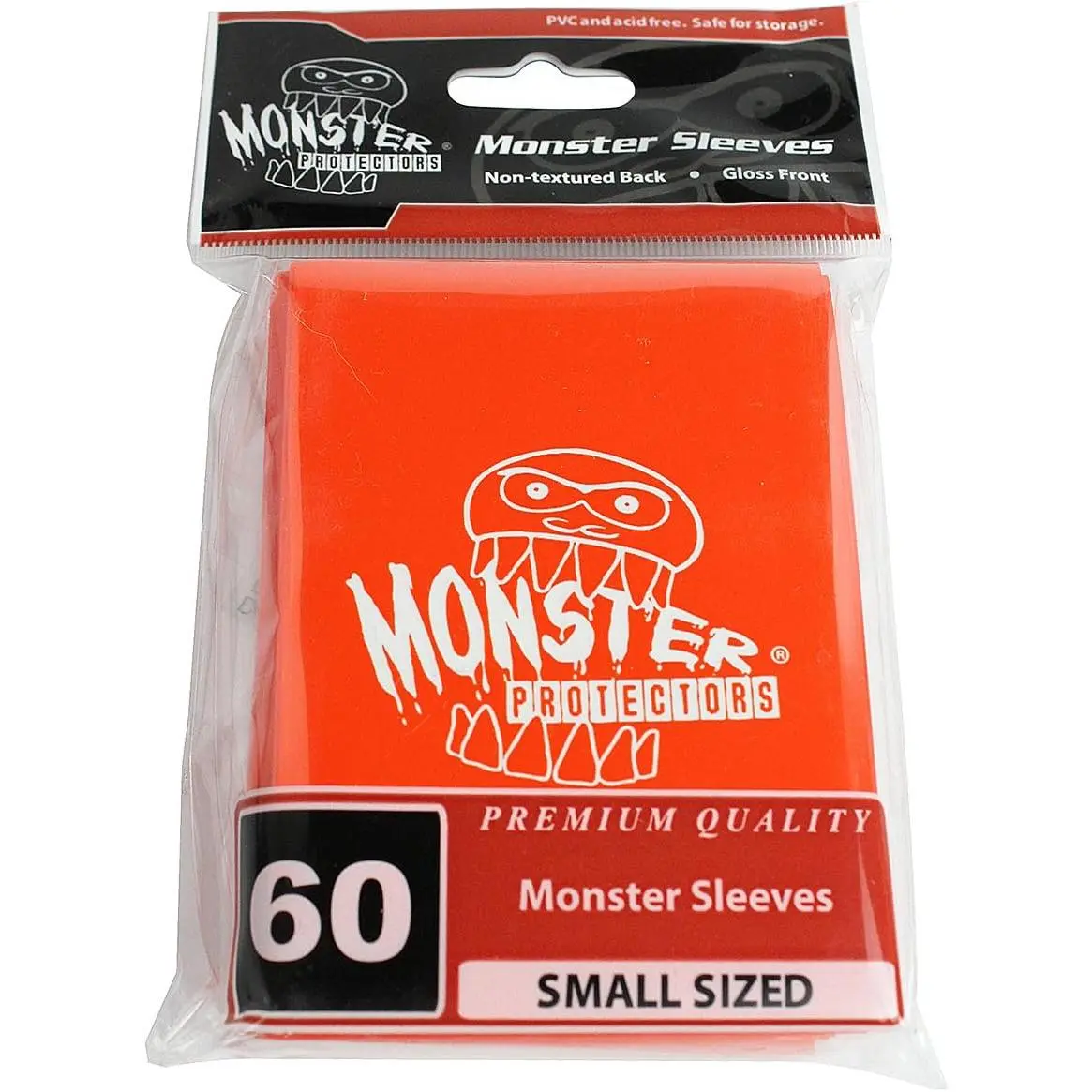 Sleeves - Monster Protector Sleeves - Smaller Size Gloss with Monster Logo - Orange (Fits Yugioh and Other Smaller Sized Gaming Cards)