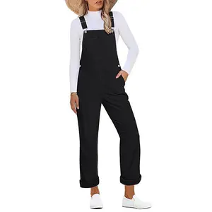 Luvamia Women's Corduroy Overalls, Loose Baggy Straight Casual Bib Jumpsuit with Adjustable Straps, Pockets & Soft Stretchy Basic Womenswear Fabric
