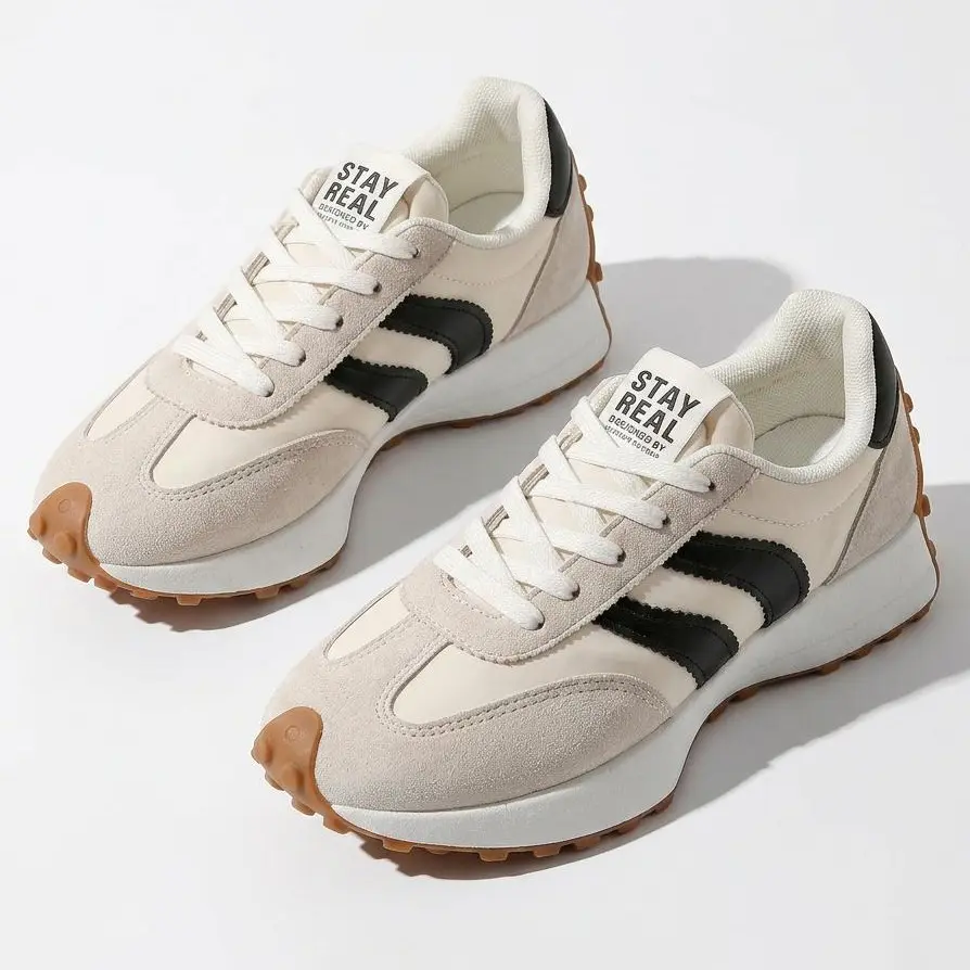 Women's Athletic Running Shoes, Casual Low-Top Fashion Sneakers with a Thick Cushioned Platform Sole and Breathable Design