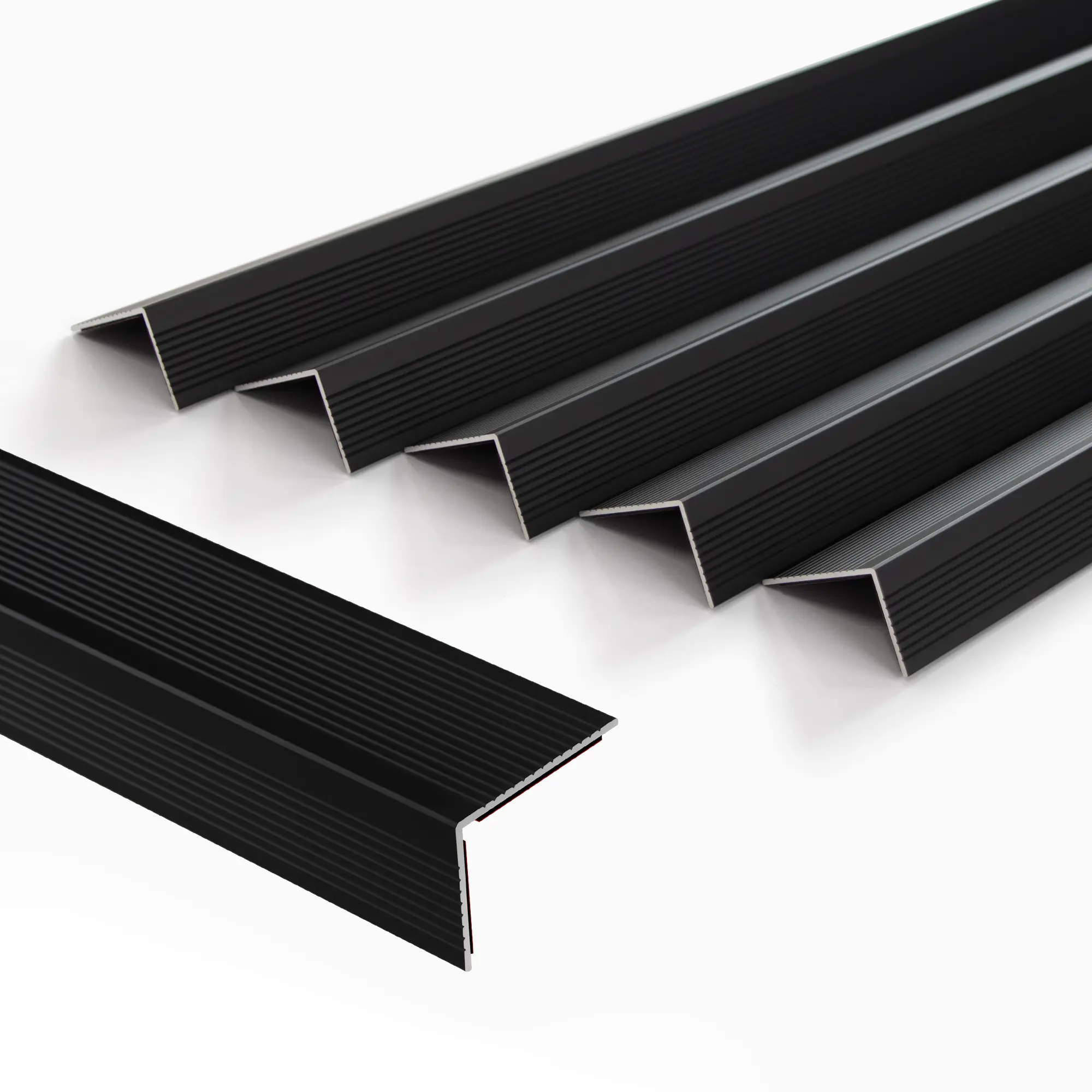 5-Pack Aluminum Peel and Stick Stair Nosing Staircase Step Treads Anti-Slip Stair Edge Protector, Waterproof Self Adhesive Stair Nose Molding Trim for Outdoor & Indoor
