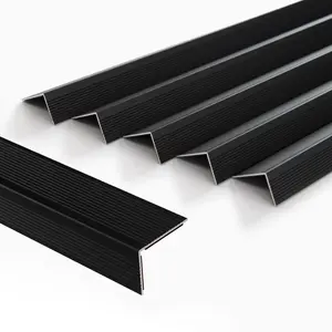 5-Pack Aluminum Peel and Stick Stair Nosing Staircase Step Treads Anti-Slip Stair Edge Protector, Waterproof Self Adhesive Stair Nose Molding Trim for Outdoor & Indoor